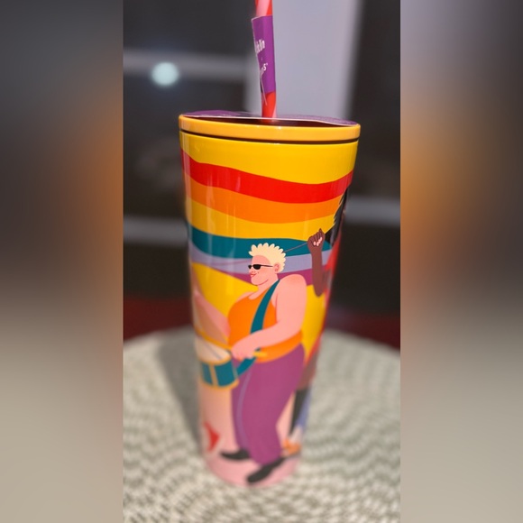 NEW Starbucks Sofie Birkin 2024 Yellow Summer Graphic "Pride Month Tumbler 24 oz - Picture 4 of 12